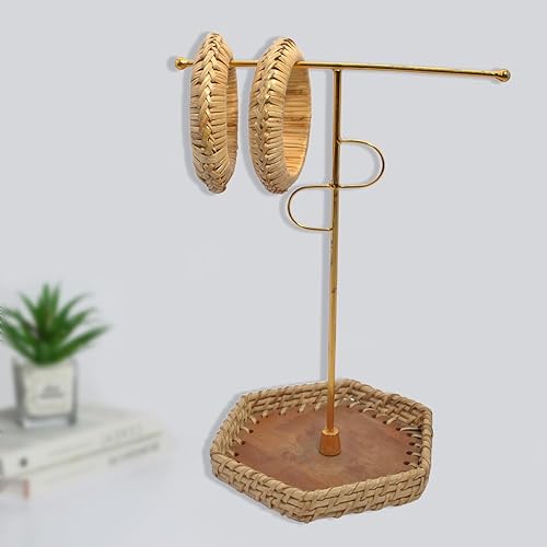 Miniatura 8 de Pure Hands Juego de pulseras tejidas a mano con forma de cuña ecológica, 2 pulseras de ratán trenzadas para mujer, accesorio de moda sostenible,