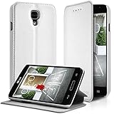 KARYLAX Seluxion - Housse Coque Etui � Rabat lat�ral Fonction Support Couleur Blanc pour LG F70 + Film de Protection