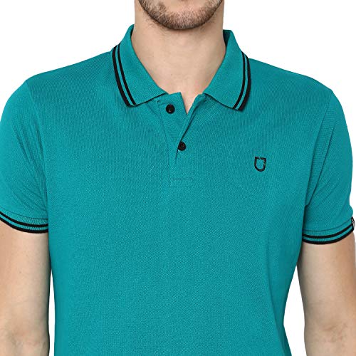 Image of Urbano Fashion Men's Solid Slim Fit Half Sleeve Cotton Polo T-Shirt