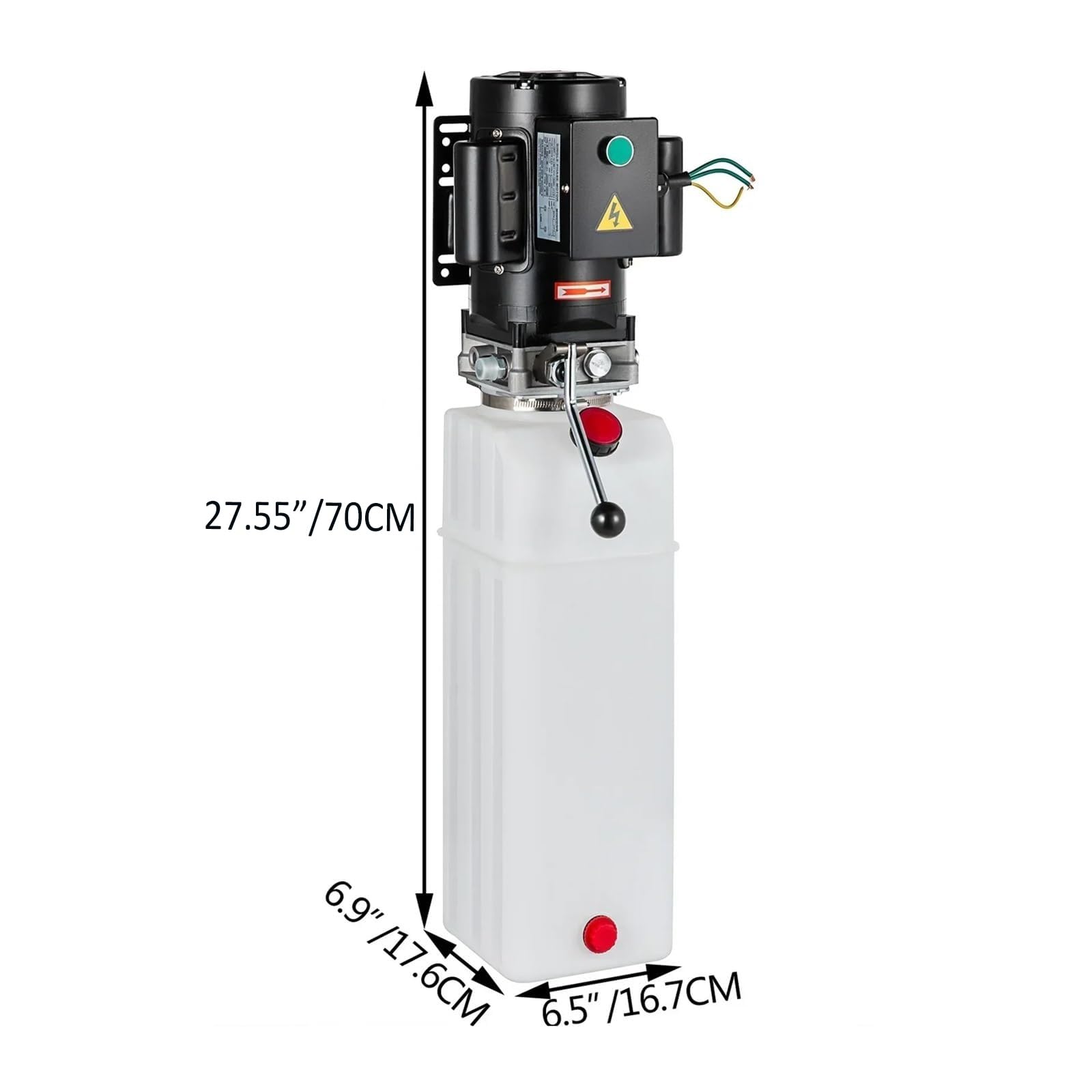 Hydraulikpumpenaggregat, elektrische Hydraulikpumpe für Kippanhänger, mit 10-Liter-Tank, geeignet für Hebebühnen, Rampen, Kippanhänger, Kipper und schwere Hebe- und Kippanwendungen.