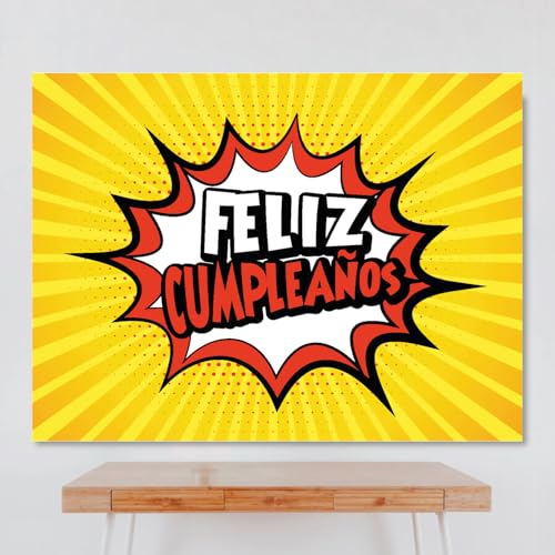 Cartel SuperHeroes Style, 100x80 cm, Pancarta Cumpleaños,
