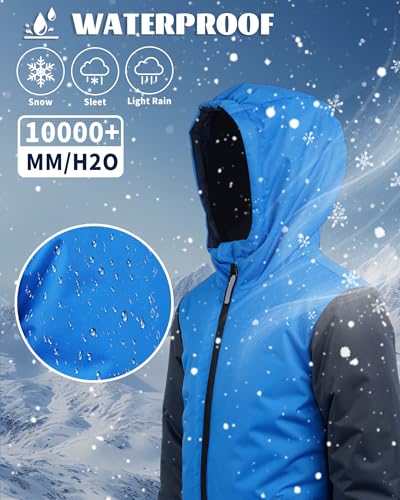 Image of Owntop Kids Snowsuit One Piece | Waterproof Ski Suit | Warmth & Comfort | Girls Boys Snow Jumpsuits for Skiing Snowboarding