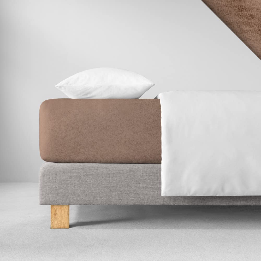 ESTELLA Spannbetttuch Samt Velours | Bahama | Frottee | 100x200 cm | passend für Matratzen 90-100 cm (Breite) x 190-200 cm (Länge) | trocknerfest und bügelfrei | 80% Baumwolle 20% Polyester