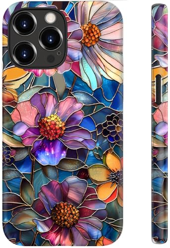 STARVIP for iPhone 15 Pro Case, Wireless Charging Compatible,Dual-Layer Protection with Cute Wildflower Design, Soft Silicone + Hard Shell, Chic Phone Cover for Women - Vibrant Defined Blossoms