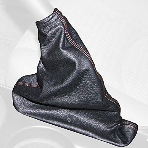 RedlineGoods ebrake Boot Compatible with Mazda Tribute 2005-07. Tailor Made - not Universal. Genuine top-Grade Italian Black Leather with Red Thread