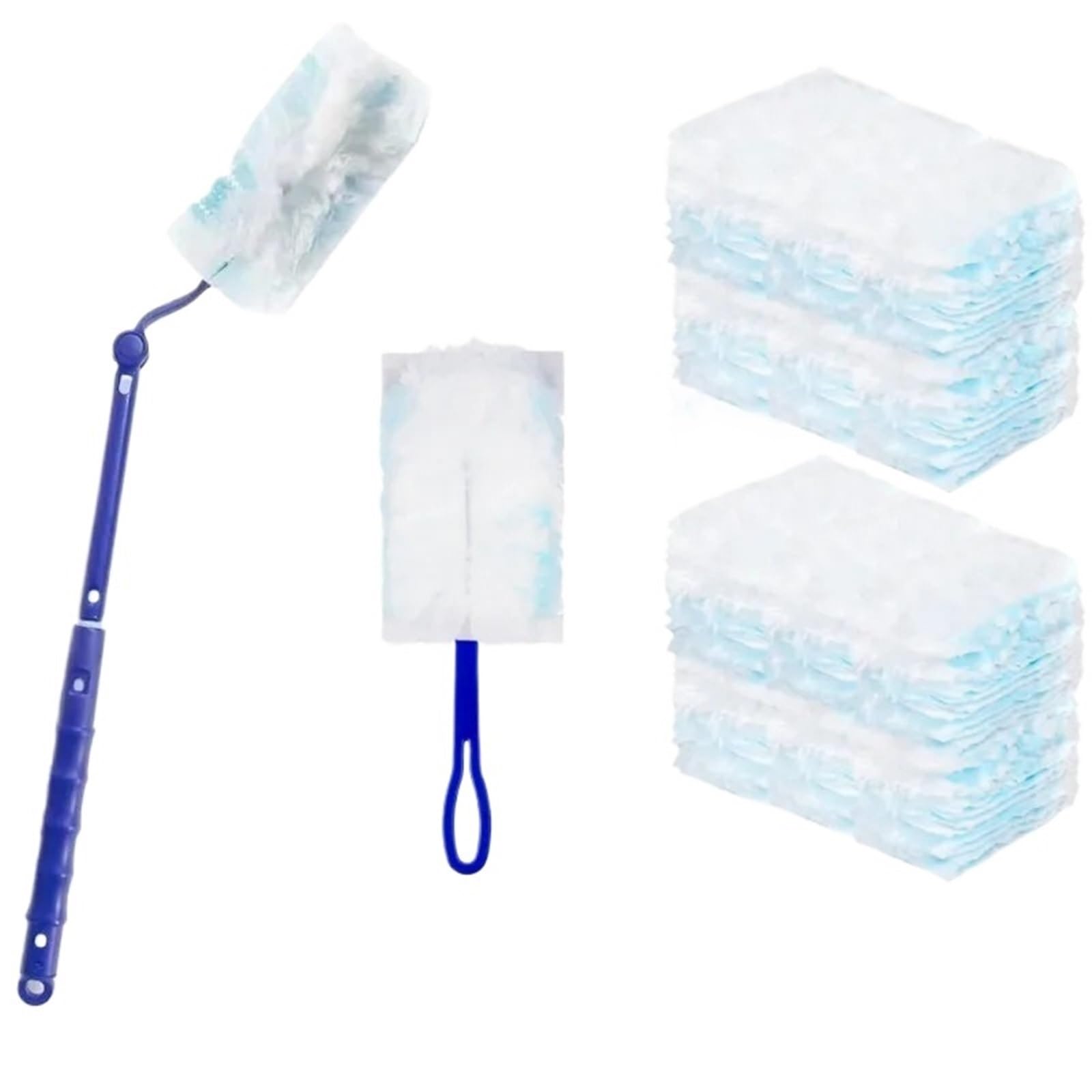 Plumero Atrapapolvo con Cabezales de Repuesto, Cepillo Limpieza escalable, recambios Plumero, Herramienta electrostática for el hogar y la Oficina(AB 20PCS Cloth)
