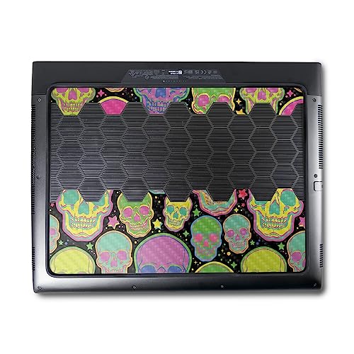 Image of MightySkins Carbon Fiber Skin Compatible with Alienware M18 R1 (2023) Full Wrap Kit - Candy Skulls | Protective, Durable Textured Carbon Fiber Finish | Easy to Apply & Change Styles | Made in The USA