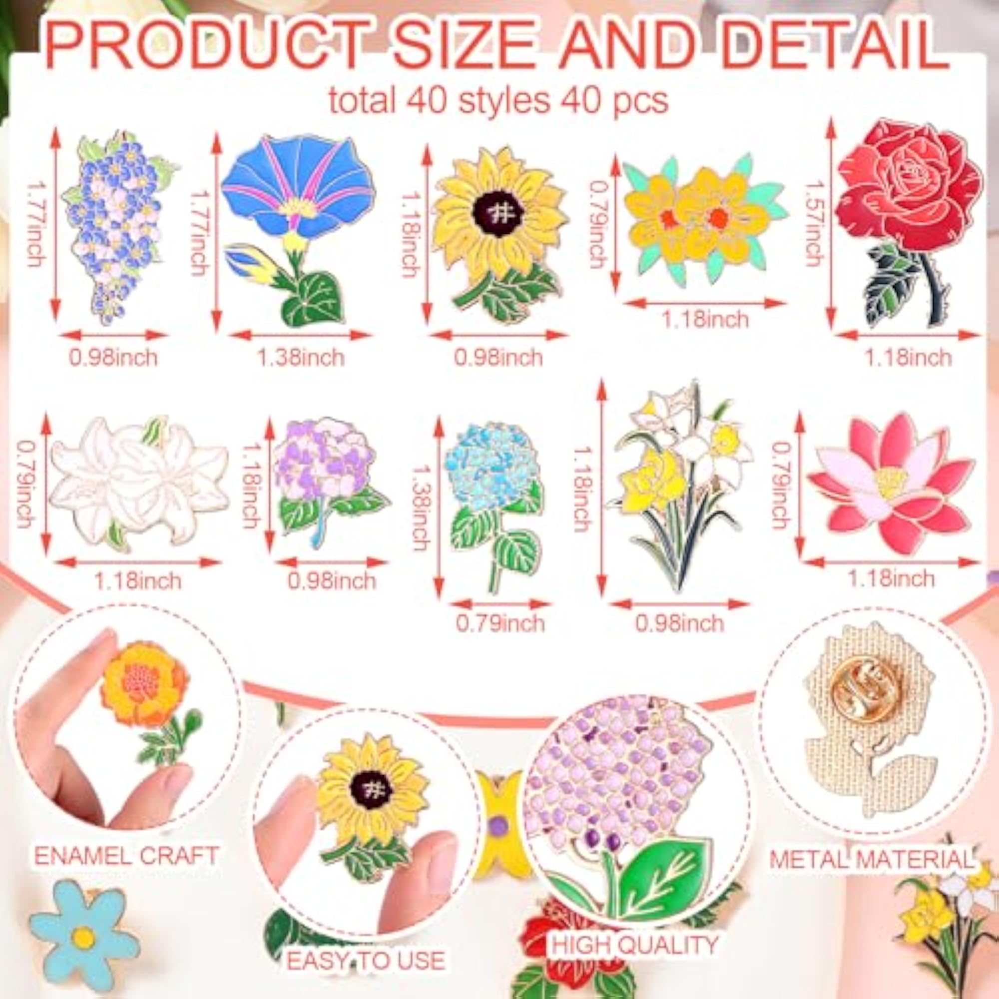 100 Pcs Enamel Pins Bulk, Gift for Backpacks and Clothing