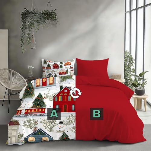 Housse de couette fermeture éclair 220x240cm anti-glisse de Noël - 6