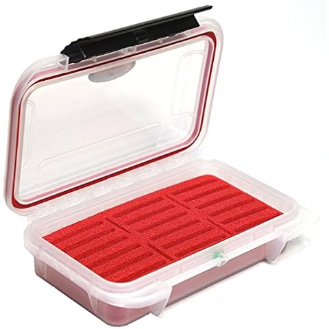 Elephant Cases CF Card Case XQD Card Case ELCF-18TR Transparent w/Red Foam Waterproof IP67, Dust-Proof, CF Memory Card Case Fits 18 Compact Flash/XQD and 4 SD Cards Cover