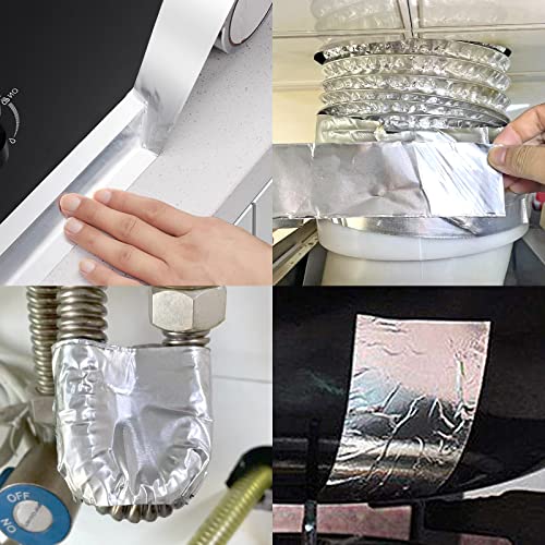 Image of Romeda Aluminum Tape, 2 Inch x 164 Feet, Silver, 3.9 Mil, Heavy Duty, Heat & UV Resistant, HVAC & Ductwork