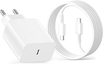 Cavo di ricarica rapido 45 W per Samsung Galaxy S25 S24 S23 S22 S21 S20 FE S10 S9 S8 A55 A54 A53 A52 A51 A50 A34 A33 A23 A13 A12,2M USB C Con alimentatore di rete, adattatore rapido Caricabatteria