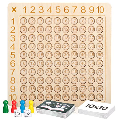 KAONESS Tablero de multiplicación Montessori, multiplicación de Madera, multiplicación de Juego de Mesa, Juego de multiplicación, Tabla de multiplicar para niños, Juego de Mesa 1x1 Cover