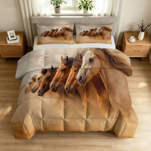 Colcha suave de microfibra de caballos de 240 x 220 cm lavable para un descanso sin sudor 2