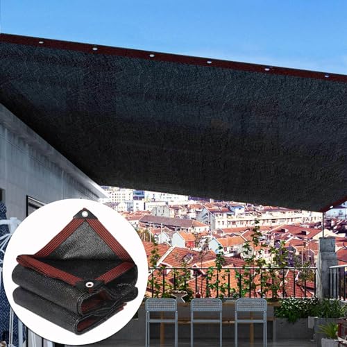 Outdoor Shade Netting,Sunblock Shade Cloth Net,2m 3m 4m 5m 6m 8m Sun Shade Sail,Uv Resistant Shade Net with Grommets,Shade Mesh Netting Cover for Garten,Greenhouse,Pergola,Black-7x11m/23x36.1ft