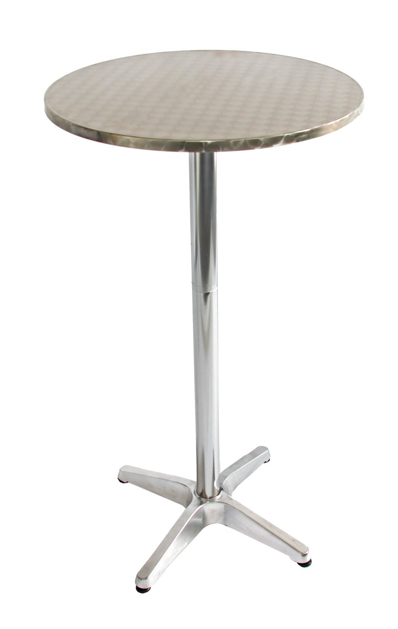 Mendler Alu-Stehtisch höhenverstellbar 70/110cm, Ø=60cm - klappbar, Fuß mit Betoneinguss