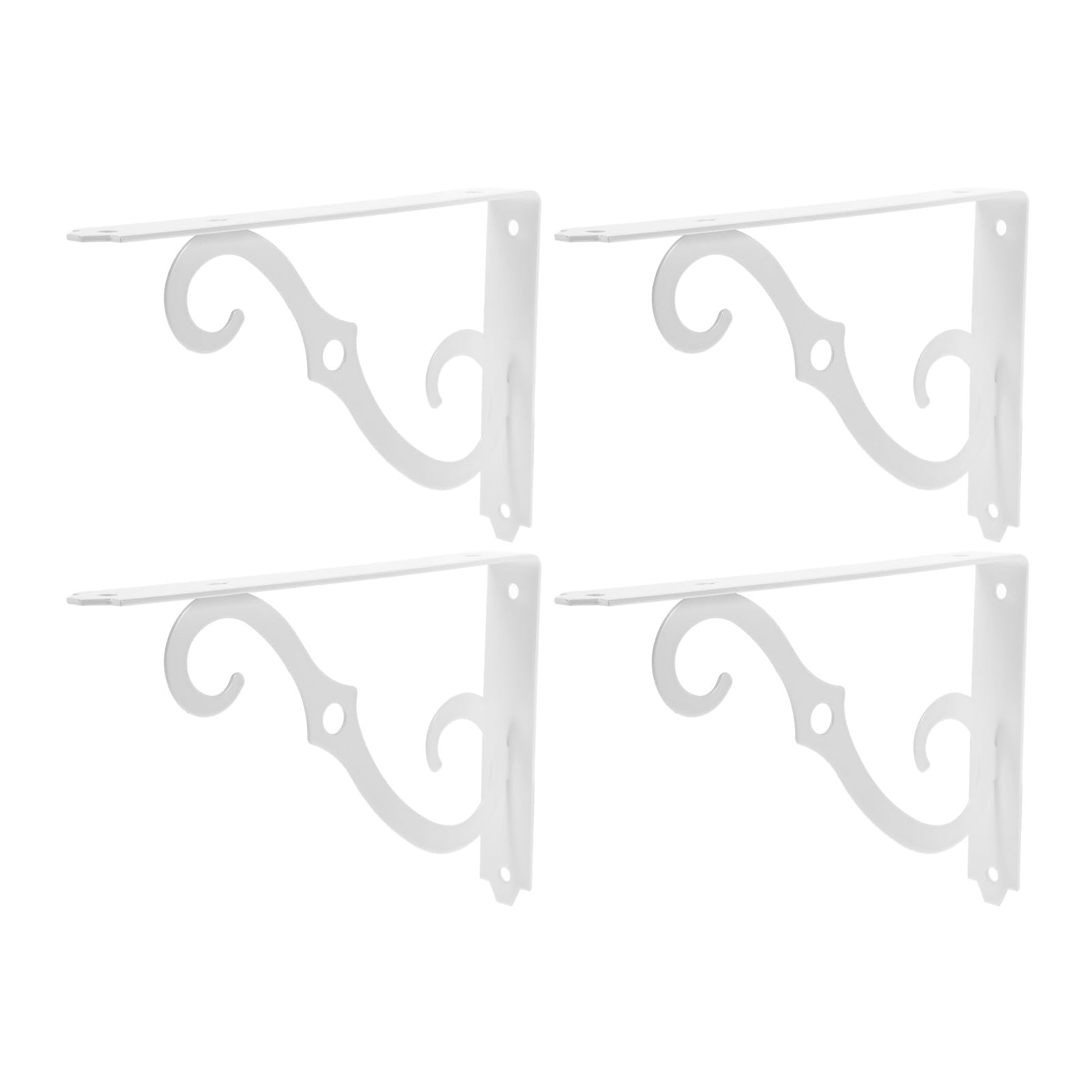 ULTECHNOVO Staffa a l in Ferro Bianca 4 Pezzi, Supporto per Mensole da Parete Struttura Triangolare, per Cucina e Balcone, Dimensioni Compatte