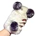 Aikeduo for iPhone 7Plus 5.5 Inch case Bling Luxury Cute Warm Handmade Panda Bear Furry Soft Rabbit Fur Hair iPhone 7 Plus 5.5 INCH 3D Case Cover (Panda)
