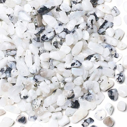 Image of YATOJUZI Moonstone Aquarium Gravel Rocks Bulk Wholesale Tumbled Crystals Stones Chips Crushed Reiki Energy Balancing Gemstones for Planters Vase Filler Fountain Fish Tank Potted Decor 0.44LB