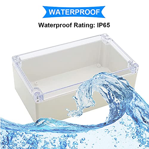 Youmile ABS Elektrische Anschlussdose 200x120x75 mm IP65 wasserdichte elektronische Projektgehäuse Box transparente Abdeckung für den Außenbereich mit 12P Klemmenblock, 4 Stück PG7 Kabelverschraubung