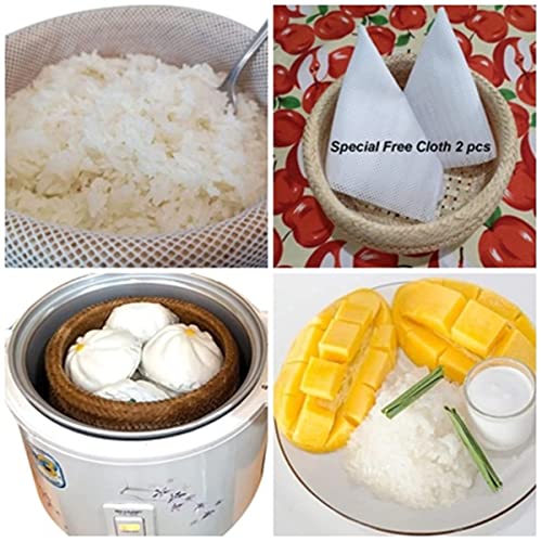 Heavens Tvcz Thai Rice Steamer Basket Bamboo Sticky Rice Cooker Steamer Bamboo Basket Thai Home Electric Cooker Pot Skimmer - Image 6