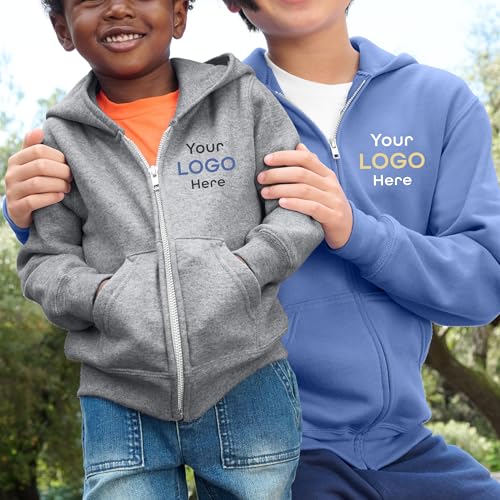 Custom hoodie Personalized Full-Zip Sweatshirt Customized Youth Core Fleece Full-Zip Hooded Sweatshirt2