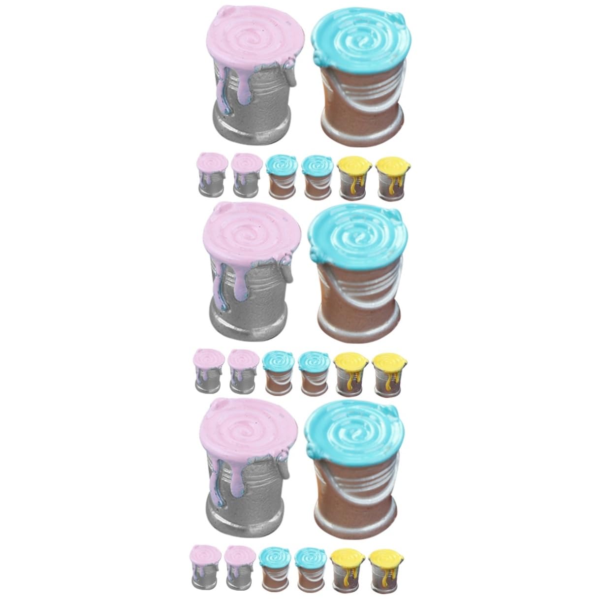 24 Pcs Simulated Paint Bucket Mini House Layout Paint Bucket Mini House Adornment Tiny Paint Bucket Crafts Bucket Model Decor Small Paint Bucket Models Mini House Decors Resin UPKOCH