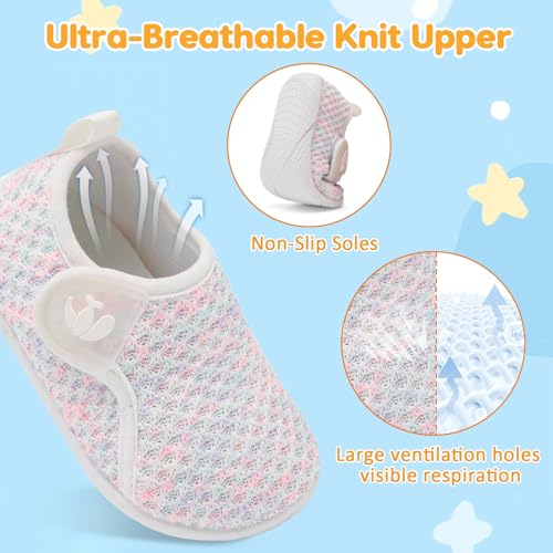 Image of FEETCITY Toddler Walking Shoes Slip On Toddler Shoes Boys Girls Kids Sports Sneakers Casual School Shoes Barefoot Shoes