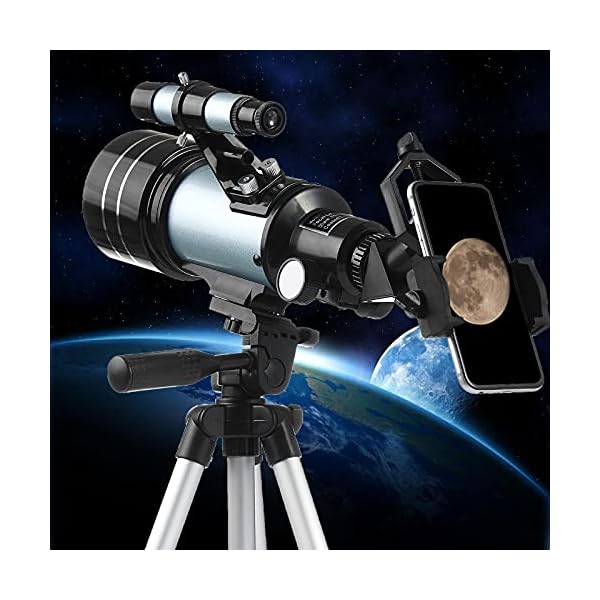Teleskop für Astronomie 30070 Starter Scope mit ausziehbar Stativ、Suchfernrohr、Handy-Clip-Sternbeobachtung-Tragbar und… – Bild 5