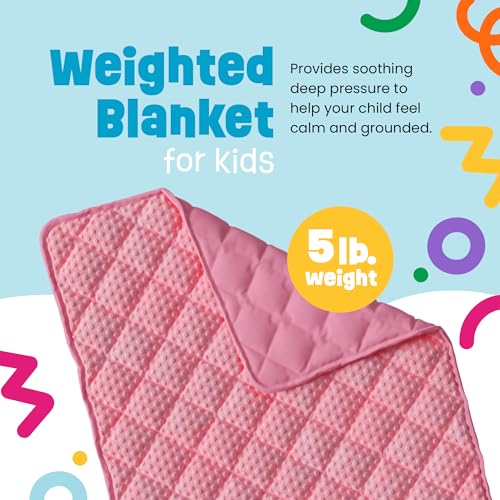 5lb Child's Weighted Blanket - Kids Weighted Blanket 5 Pounds (36" x 48") - Cute Dotted Texture Sensory Blanket - 5 lbs Weight Blanket for Kids Ages 4 to 7 - Machine Washable, Travel Friendly (Pink) - Image 3