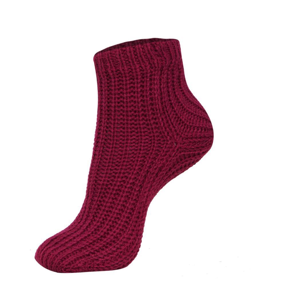 Women's Calf Length Wool Socks - Plain Winter Vintage Warm Soft Thick Knit - Maroon (Pack of 1 Free Size)-image-30
