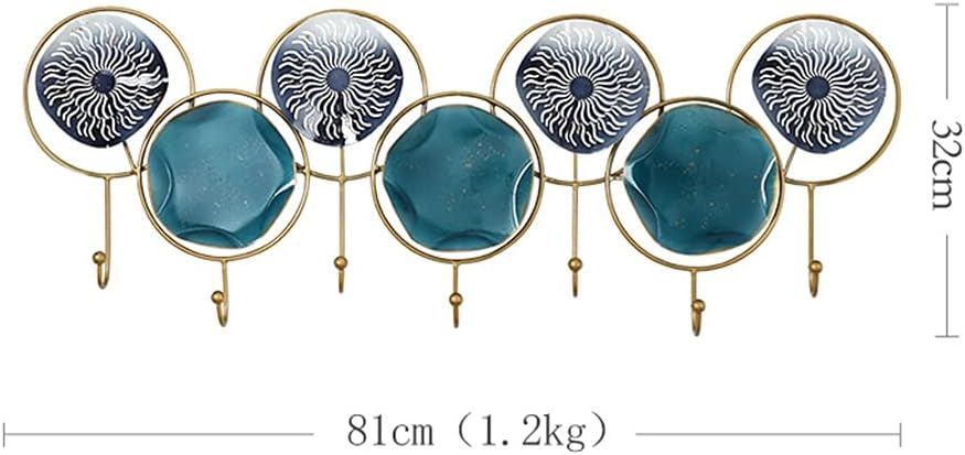 Hook Wrought Iron Door Key Coat Hook Porch Aisle Decoration Coat Rack European Style Wall Decoration Coat Hook (Color : Gray, Size : L) (Gray Large)