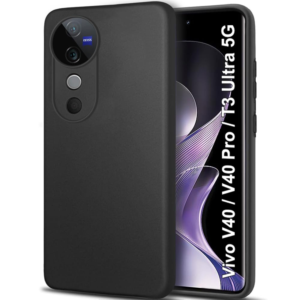 TheGiftKart Sleek Back Cover Case for Vivo V40 / V40 Pro / T3 Ultra 5G | Slim Fit Protective Design | Ultra Matte Finish | Camera Protection Bump | Soft Silicon Back Cover Case (Silicone, Black) (B0DC4BD5HS) Amazon Price History, Amazon Price Tracker