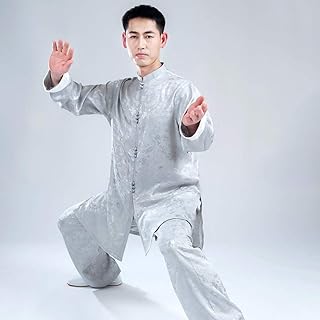 CELECH Unisex Tai Chi Uniform,Long Sleeved Soft Tai Chi Clothing - For Tai Chi Performance,Yellow-XL