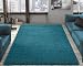 Ottomanson Soft Cozy Color Solid Shag Area Rug Contemporary Living and Bedroom Soft Shag Area Rug, Turquoise Blue, 5'3" L x 7'0" W
