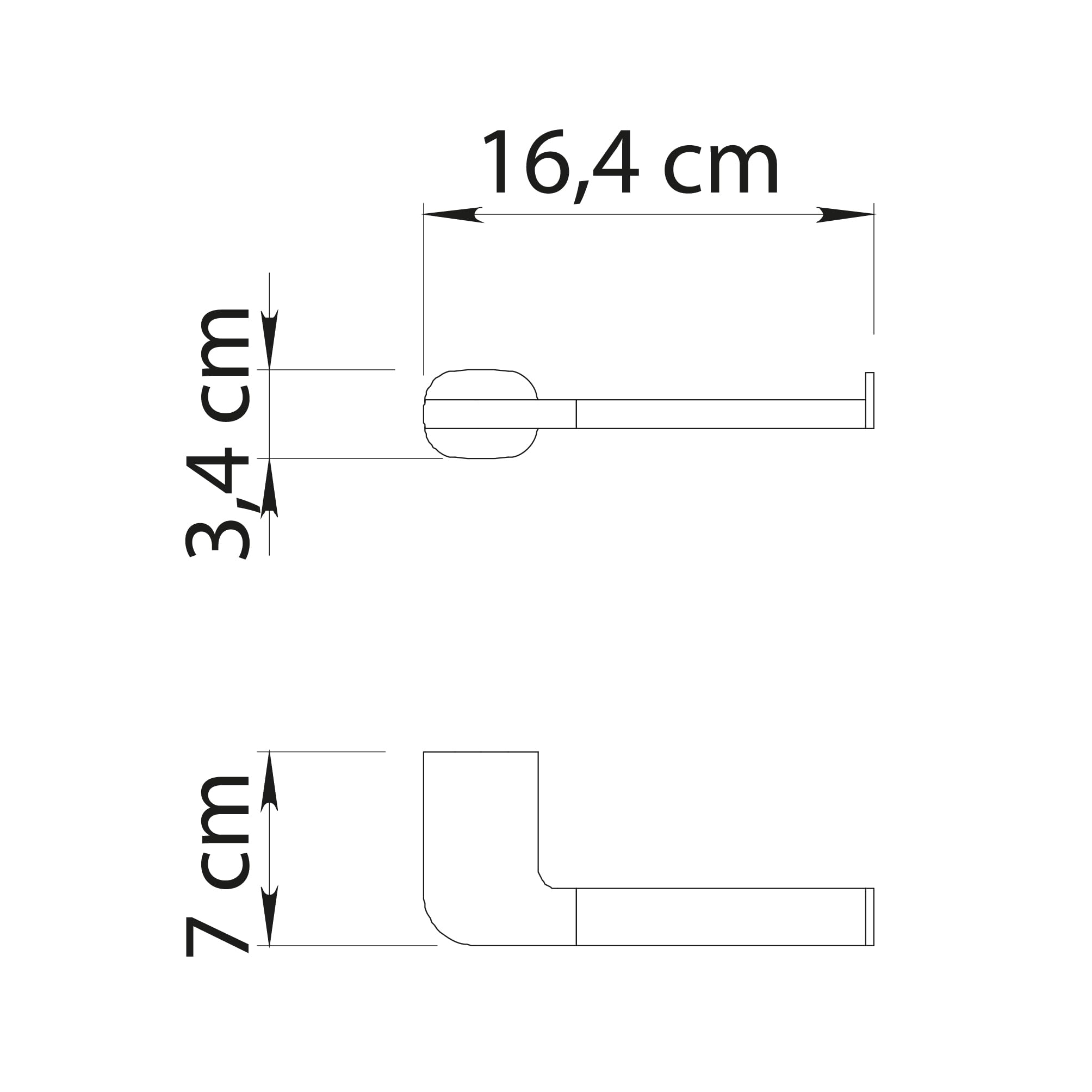 Gedy Stelvio Toilet Roll Holder Matte Black, Dull Black, 16,4x7x3,4cm - Image 3