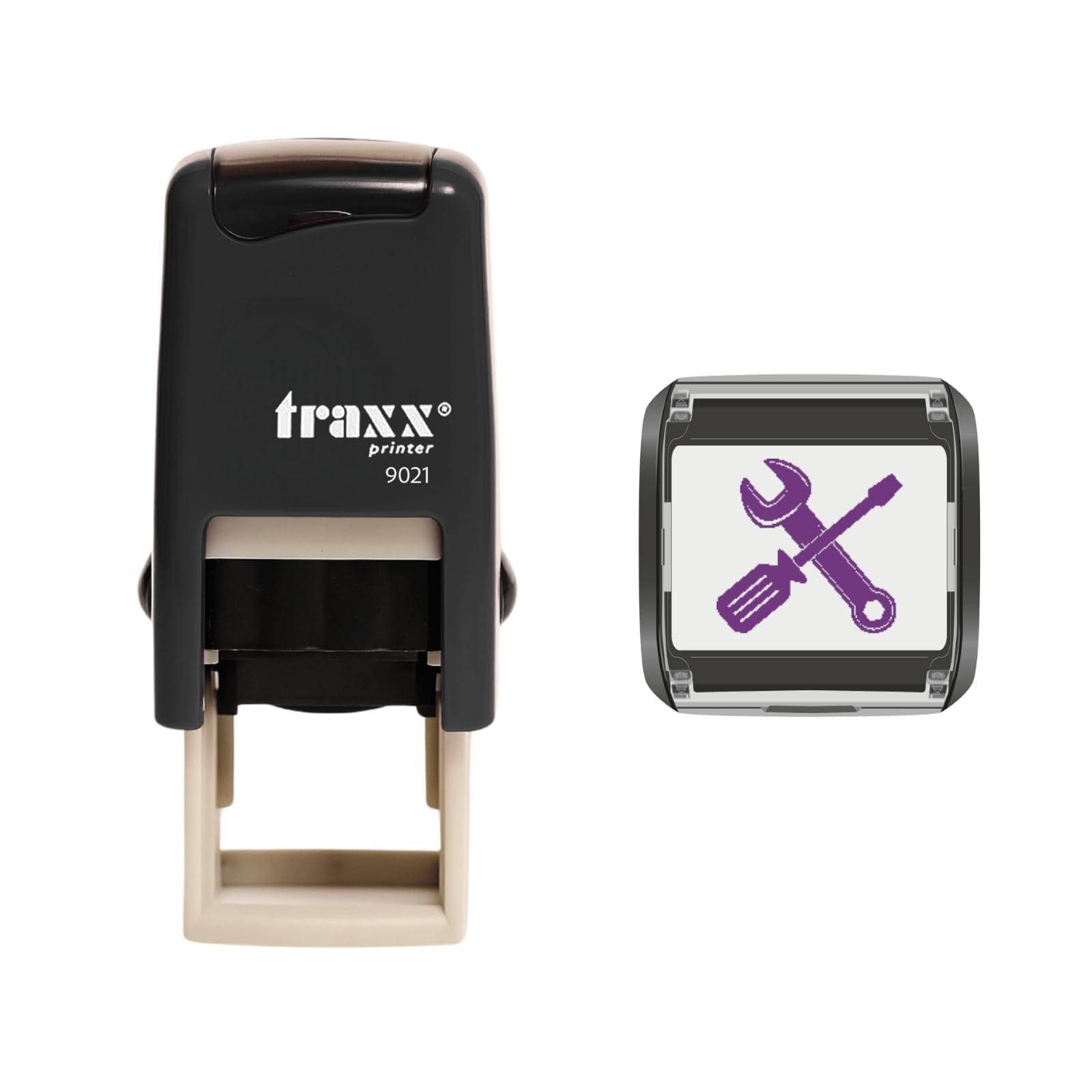 Traxx 9021 Loyalty Card Self Inking Rubber Stamp Garage Mechanics DIY *A Violet Spanner & Screwdriver Set Design*