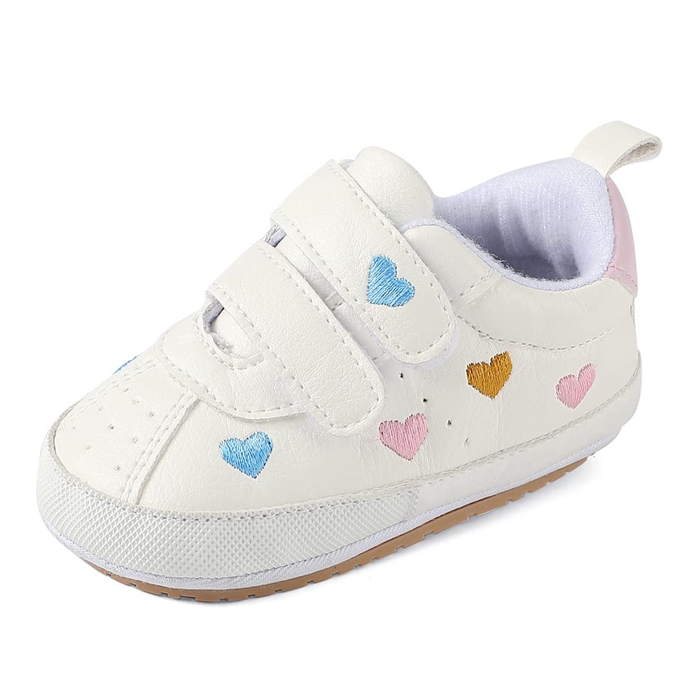 MK MATT KEELY Buty dla niemowląt miękkie skórzane buty pierwsze kroki dziewczynka z miękkimi podeszwami antypoślizgowe 0-18 miesięcy, Wielobarwny, 6-12 mesi