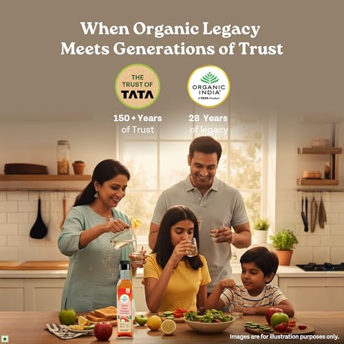 Image of Organic India Apple Cider Vinegar with Mother of Vinegar, 250ml | Raw and Unfiltered ACV |Lab tested on 250+ Parameters | Made from Spanish Apples | Imported from Spain