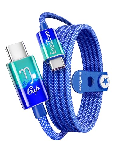 Find Your Sign Collection, Unique Astrology Gift for Women, Collectible Zodiac Lifestyle Accessory, Made to Match Your Sign, Inspired by Capricorn Energy, USB C Cable for Zodiac Lovers,Capricorn,3.3FT