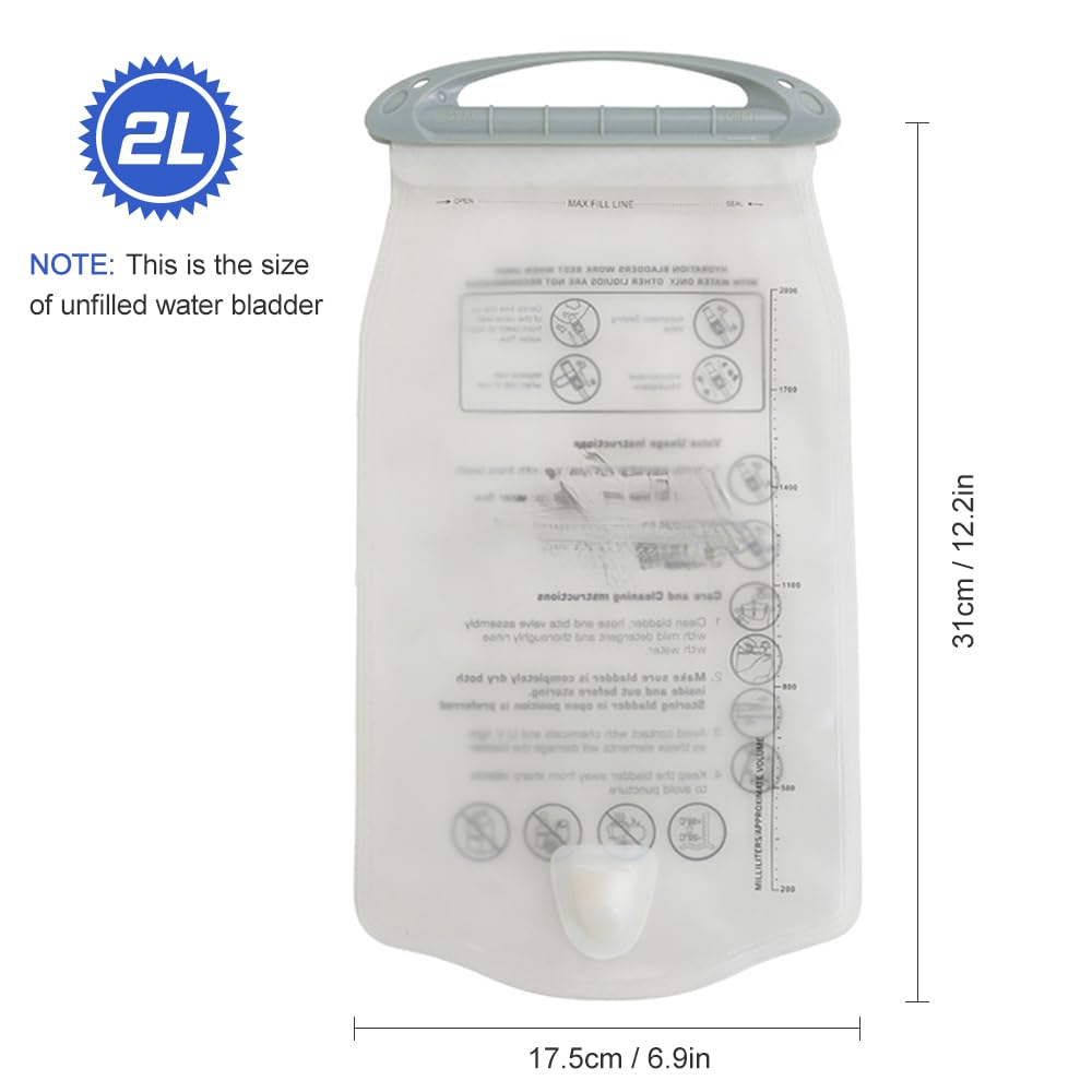 Depósito de agua a prueba de fugas para mochila con boquilla ergonómica para ciclismo, senderismo, correr y actividades al aire libre, capacidad de 1,5 l