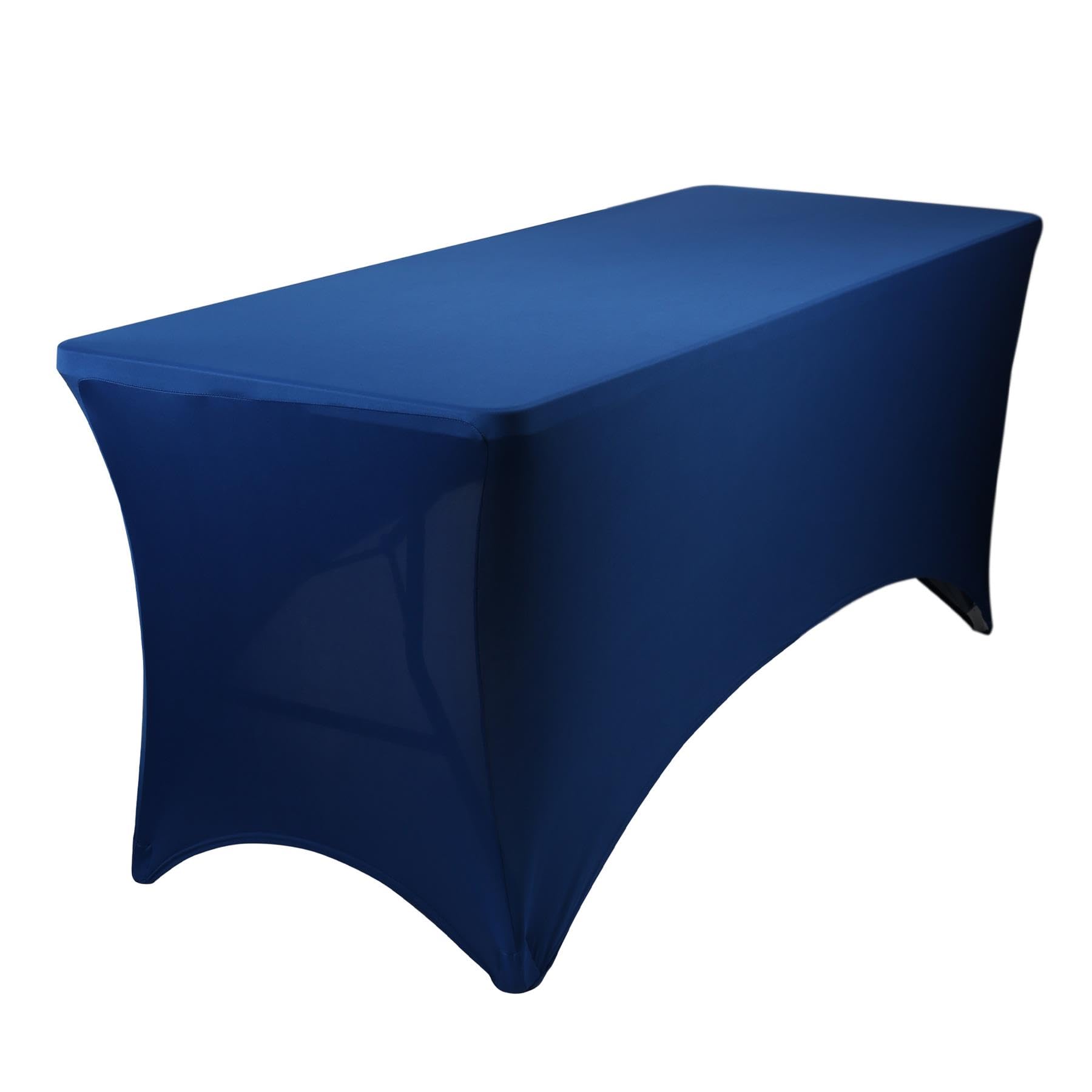 Harbour Housewares Blue Rectangular Spandex Fitted Tablecloth - 6Ft (180Cm)
