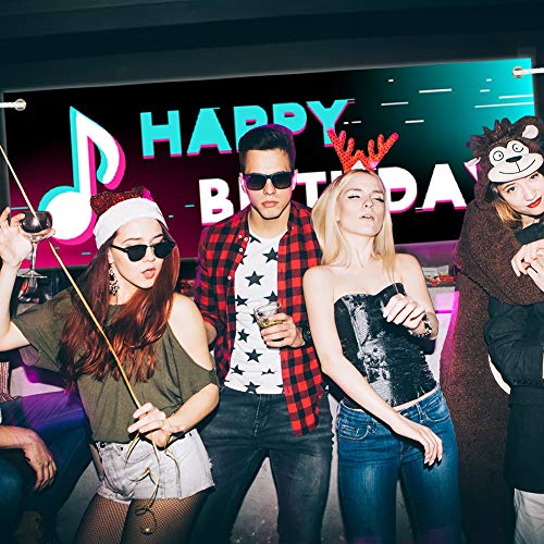 image for Happybell TIK Tok Happy Birthday Banner Birthday Decorations Yard Sign