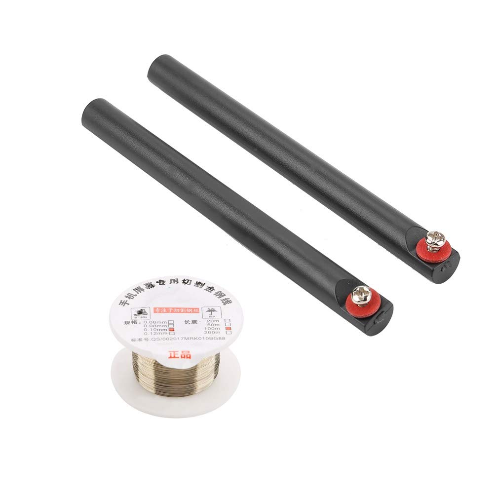 LCD Schneiddraht Molybdän Bildschirm Cutting Wire 100m mit Griffen 0.1mm Frontglastrennung