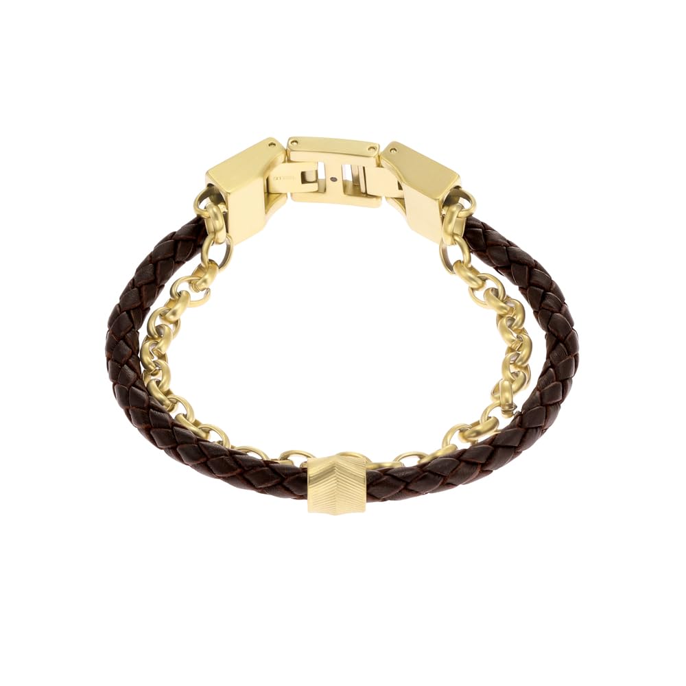 FOSSIL men's bracelet All Stacked Up leather brown, JF04555710