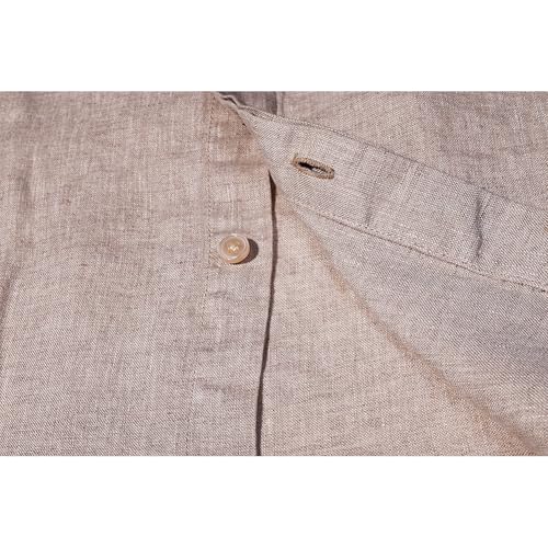 Men's 100% Linen Shirts Short Sleeve Casual Button Down Shirt for Men4