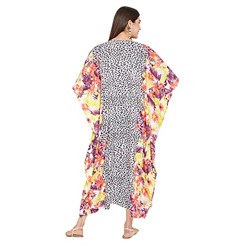Image of Oussum Women Kaftan Plus Size Polyester Summer Lightweight Caftan Swimsuit Cover Ups Maxi African Mumu Lounge House Dress