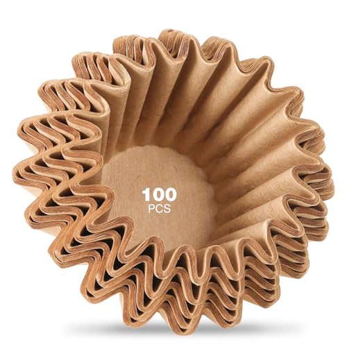 100 Count Unbleached Brew Basket Style Small Coffee Filters, 1-4