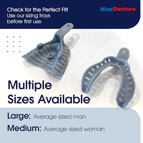 Image of Heat and Fit NowDenture - Premium Immediate Upper Dentures - USA Made, Real Teeth, Custom Fit - No Impressions Needed for Fast Results at Home - Complete Kit with Sizing Trays - Large