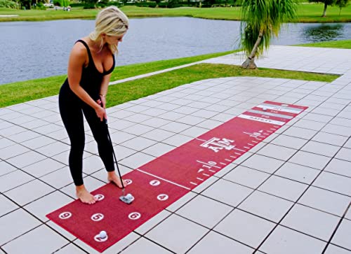 Texas A&M Aggie Putt Ball - Putting Mat Game - Make Practicing Your Putts Entertaining While Representing Your Favorite University - Mat is 12 feet by 2 feet…